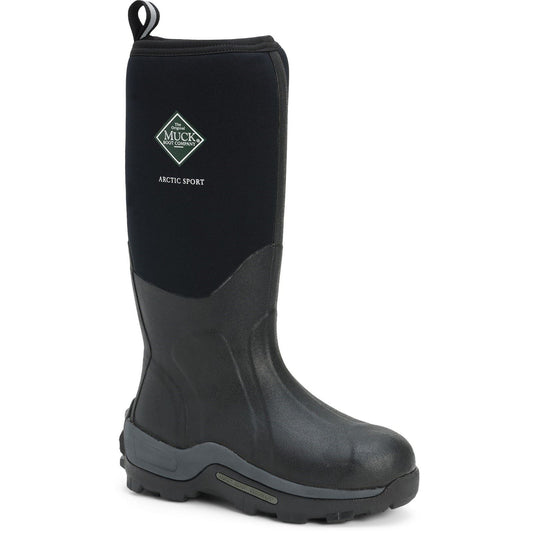 Muck Boots Arctic Sport Pull On Wellington Boot in Black/Black
