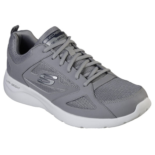Skechers Men's Dynamight 2.0 Lace Up Memory Foam Grey Trainers