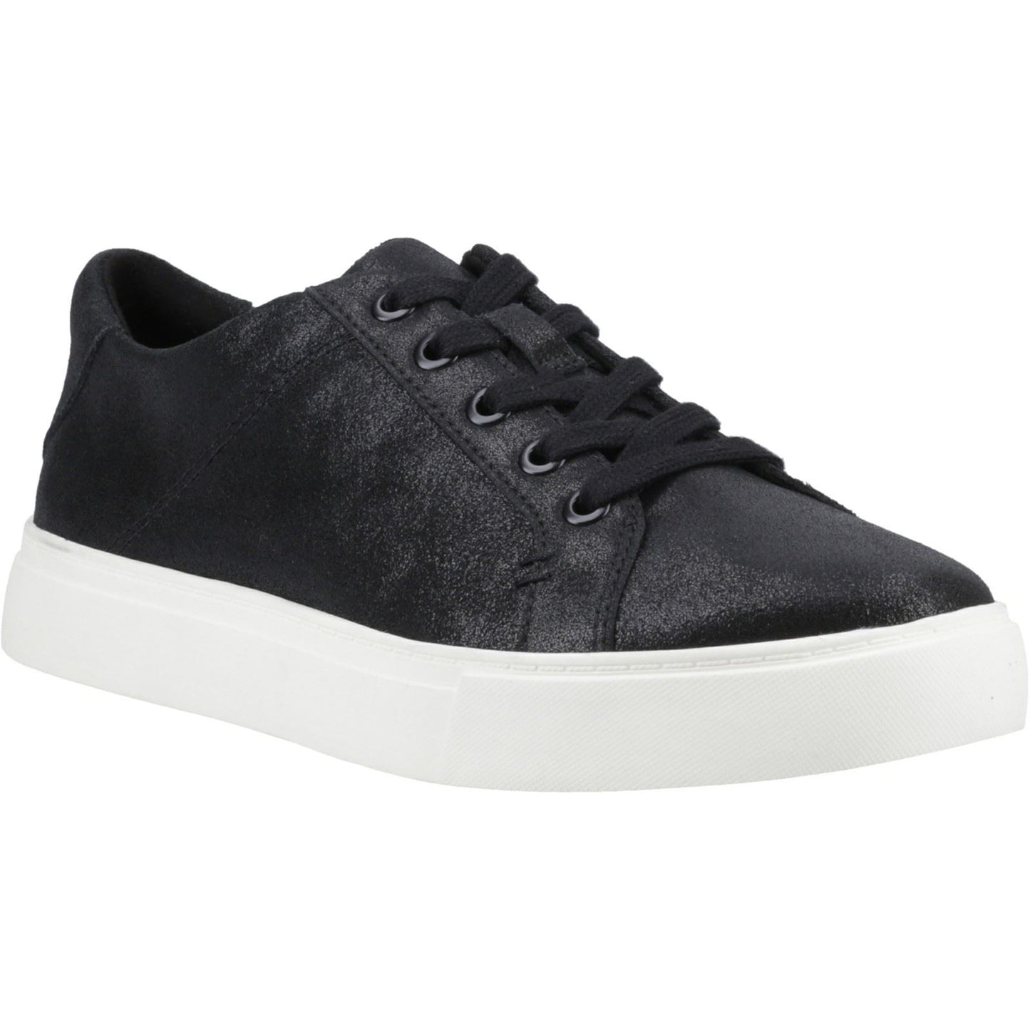 TOMS Kameron Lace-Up Leather Women's Black Metallic Trainers