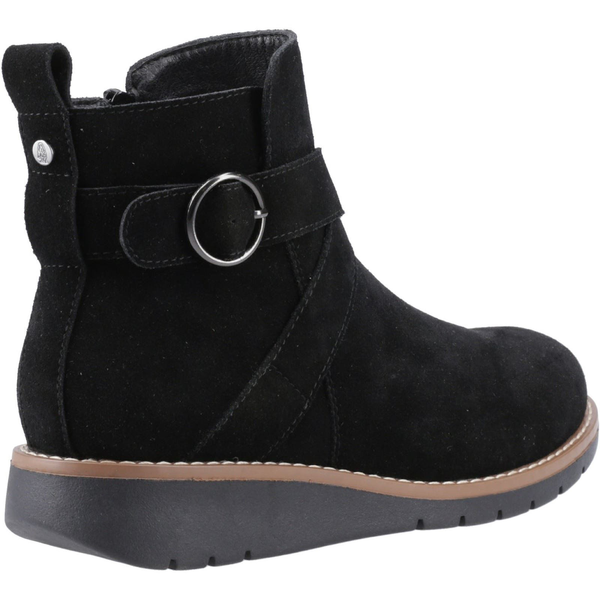 Hush Puppies Lyra Suede Women's Black Winter Ankle Boots