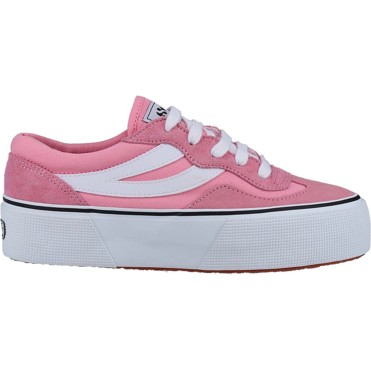 Superga Women's 3041 Revolley Colorblock Platform Trainer in Pink/White