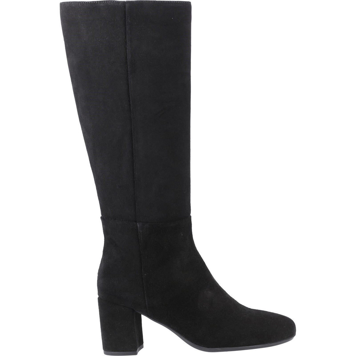 Hush Puppies Oprah Suede Long Leather Women's Black Heeled Knee High Boots