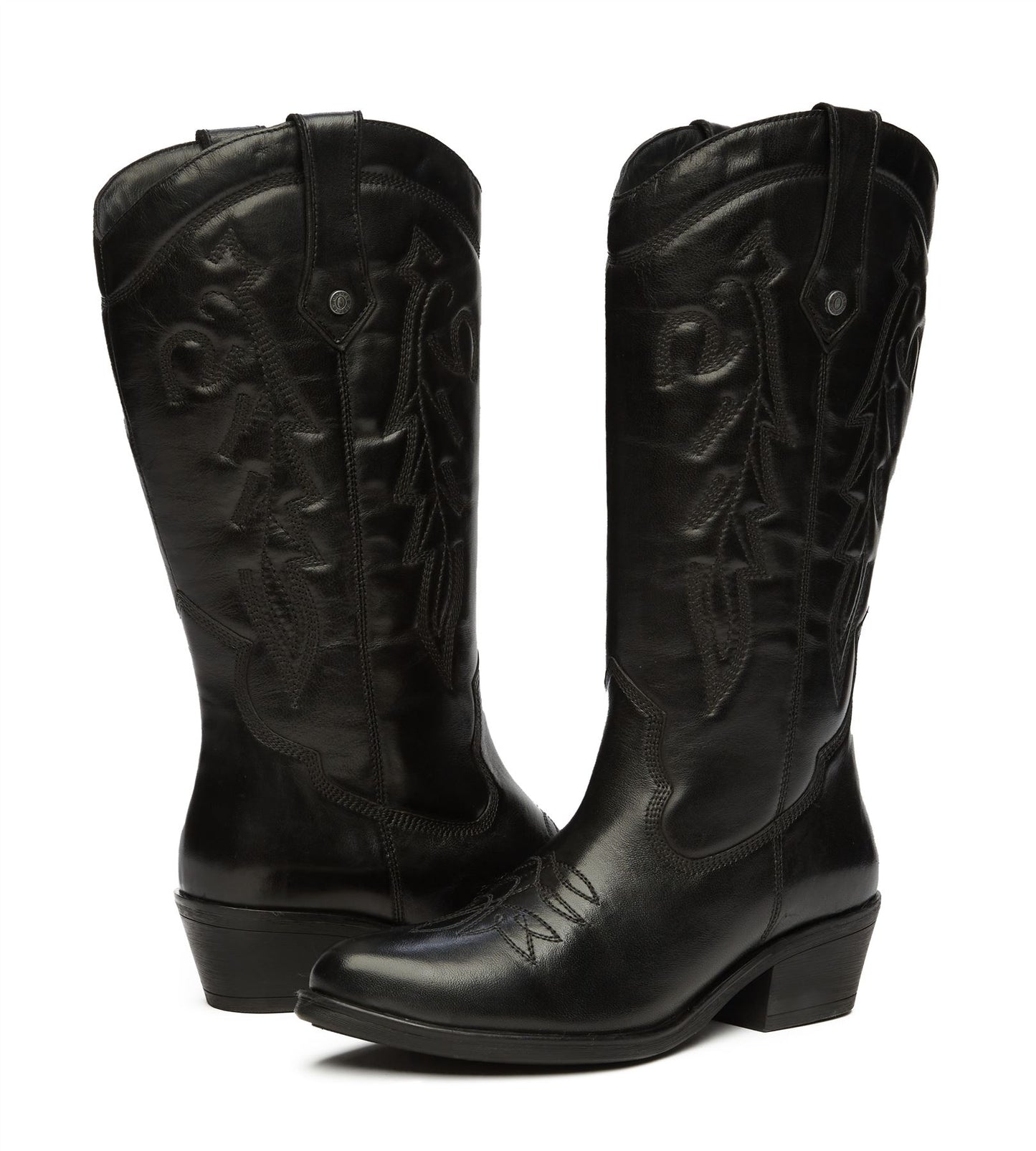 Osprey London The Louisiana Leather Women's Black/Gunmetal Boots