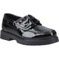 Hush Puppies Lucy Patent Leather Junior Black Boat Shoes
