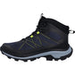 Hi-Tec Infuse Mid Polyester Men's Black/Spellbound/Acid Lime Hiking Boots