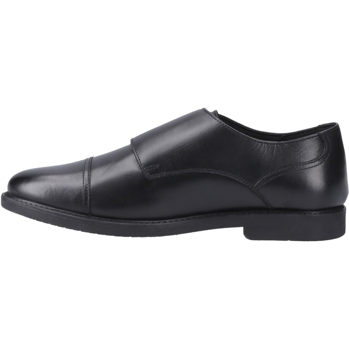 Hush Puppies Tim Monk Leather Youth Black Shoes
