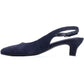 Hush Puppies Nahla Buckle Kitten Heel Leather Women's Navy Round Slingback Shoes