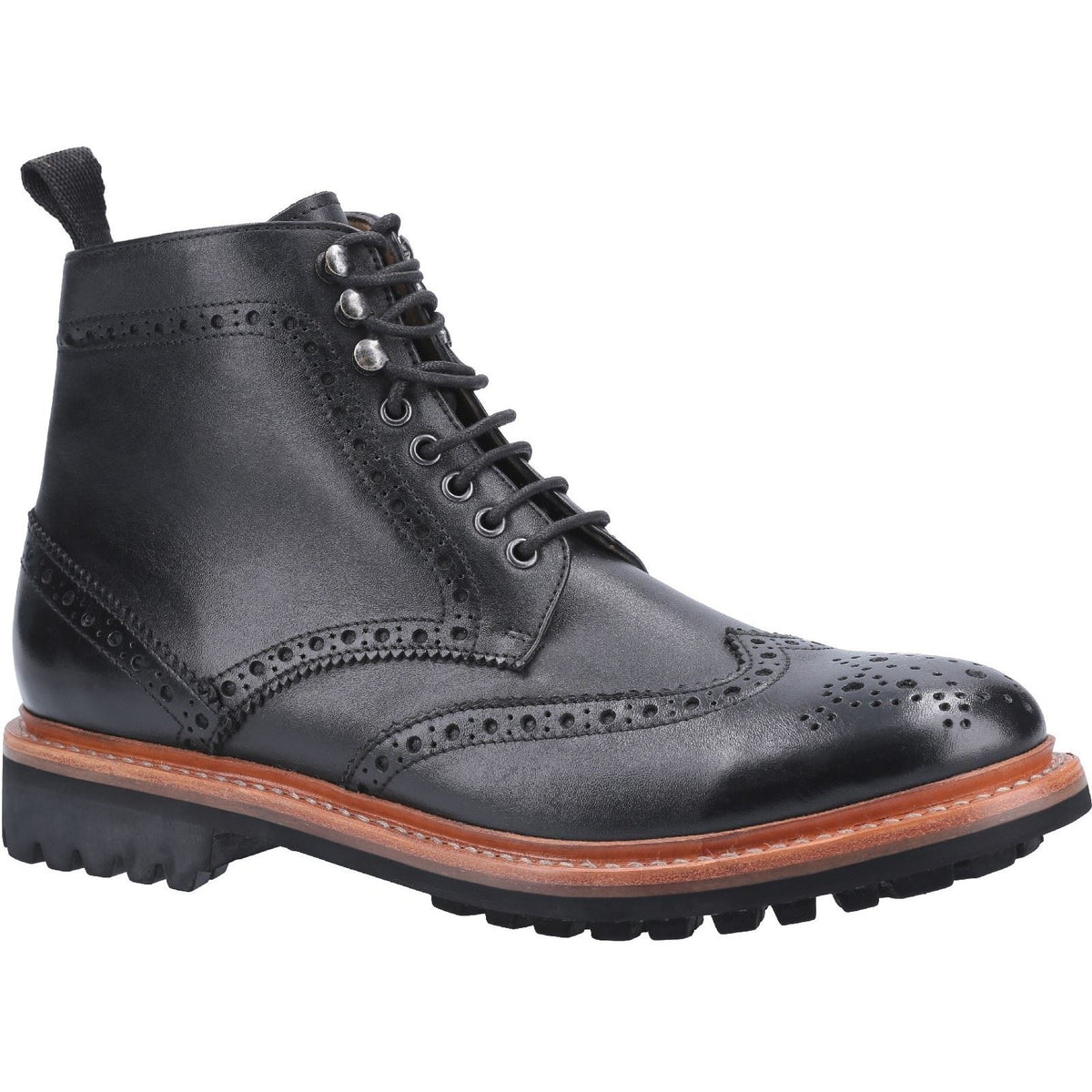 Cotswold Men's Rissington Commando Goodyear Welt Boot in Black