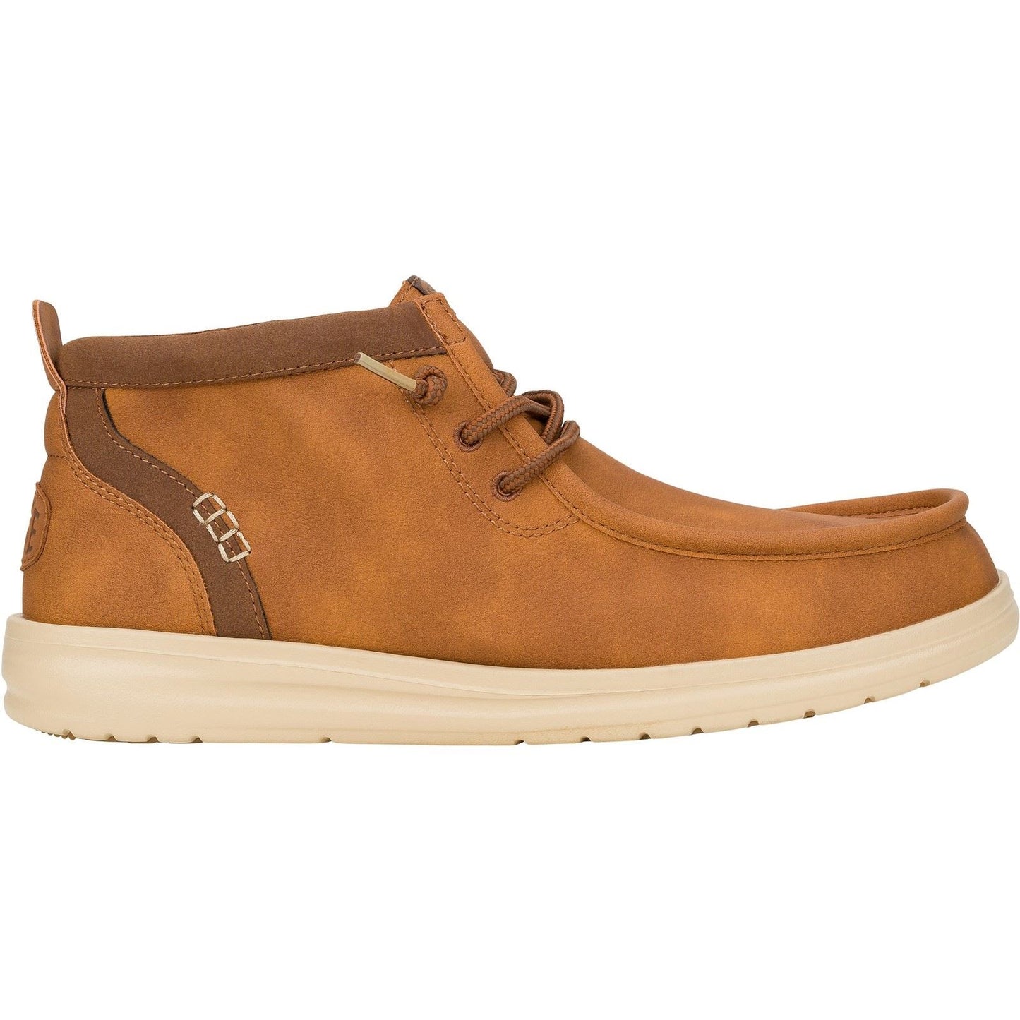HEYDUDE Men's Wally Mid GripR Classic Boots in Cognac/Tan