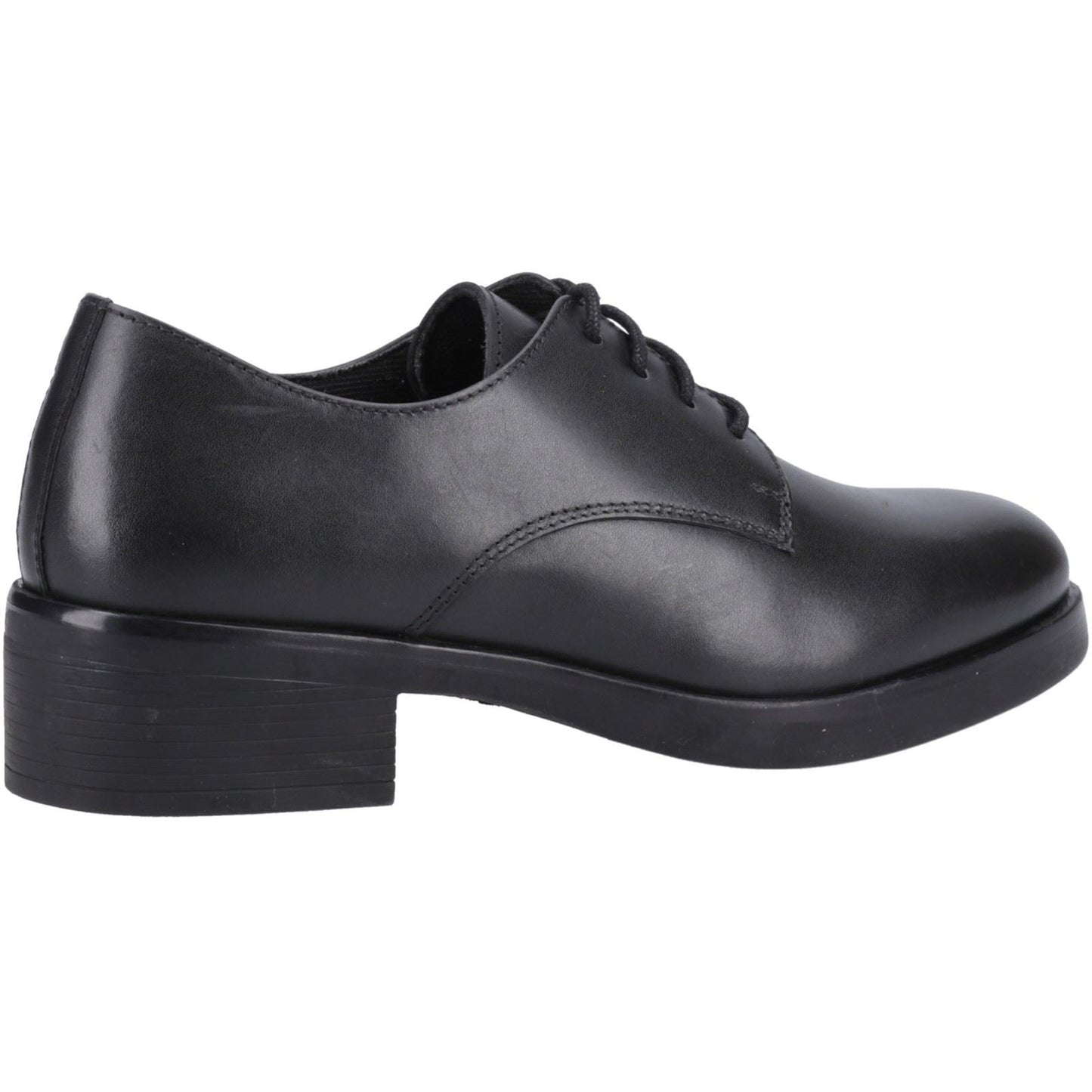 Hush Puppies Anastasia Leather Youth Black Lace-Up Shoes