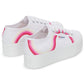 Superga Women's 2790 Round Stripes Trainers in White/Shaded Blue