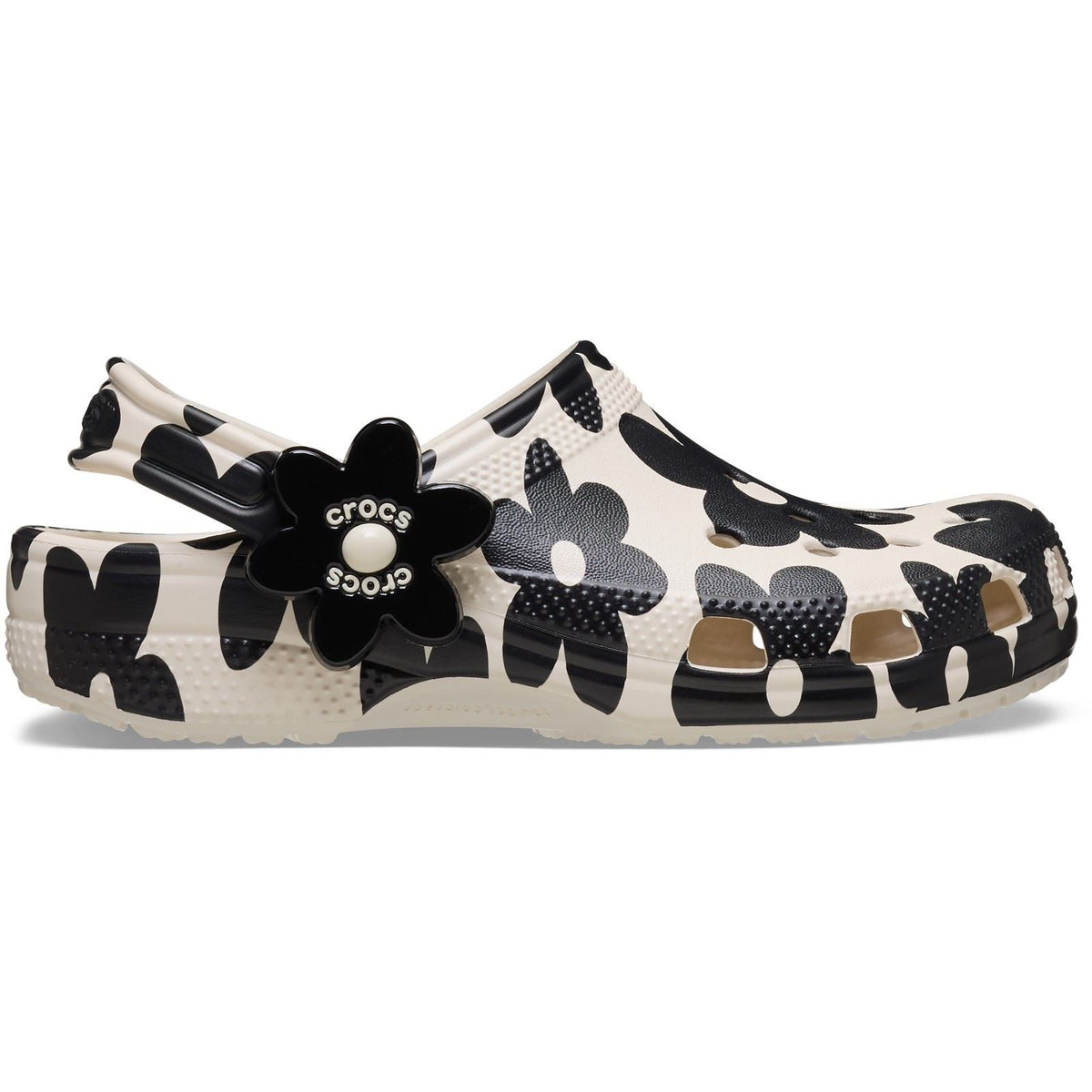 Crocs Classic Pop Petals EVA Girl's Summit White/Black Casual Shoes - Clogs
