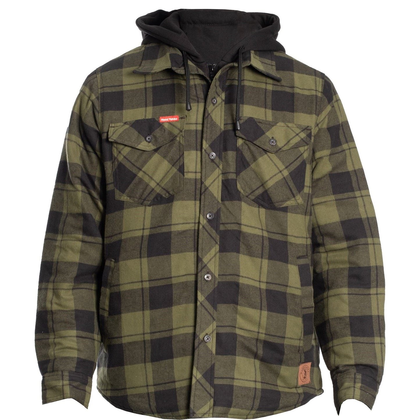 Hard Yakka Men's Quilted Flannel Shacket in Fern