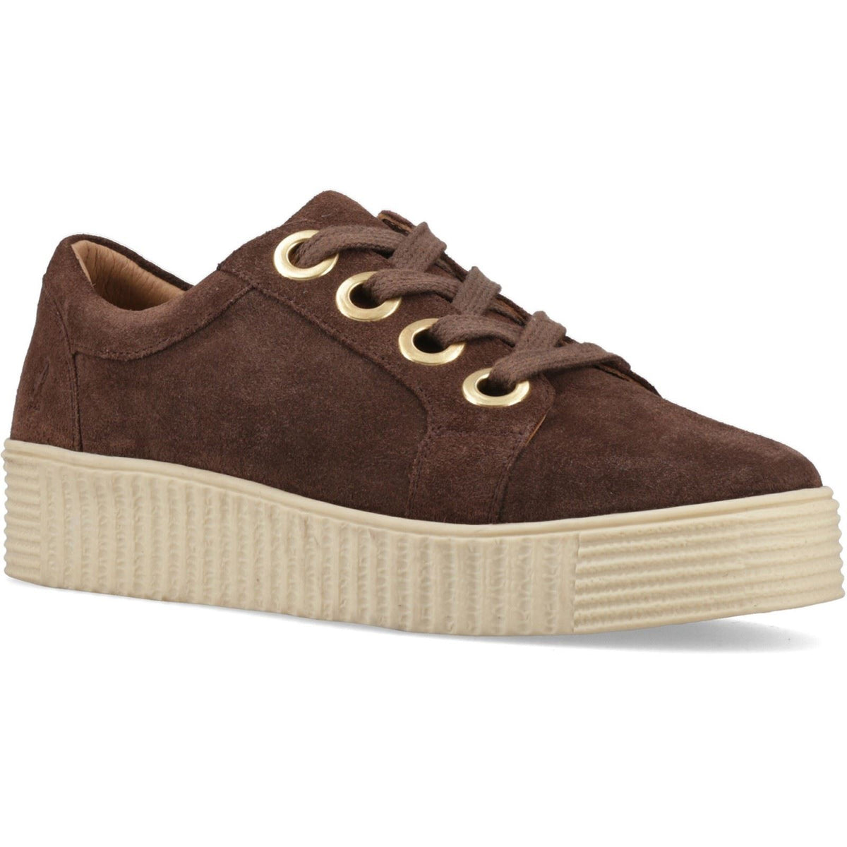 Hush Puppies Tamsin Suede Suede Women's Chocolate Slim Fit Trainers