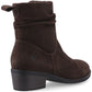 Hush Puppies Iris Suede Women's Chocolate Heeled Ankle Boots