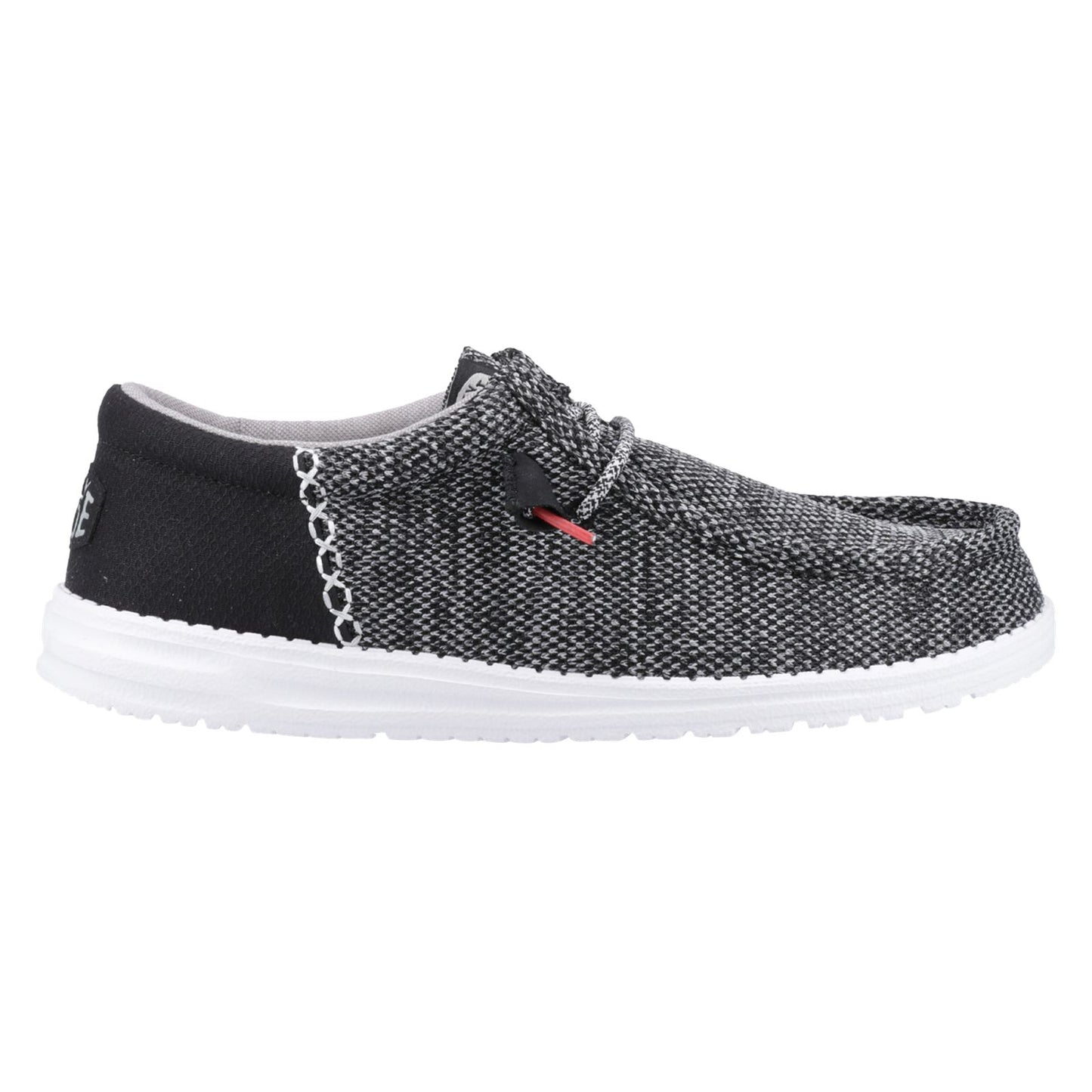 HEYDUDE Men's Wally Funk Open Mesh Shoe in Black/White
