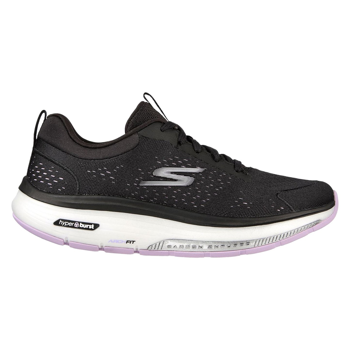 Skechers Women's Go Walk Workout Walker Outpace Trainers in Black/Lavender
