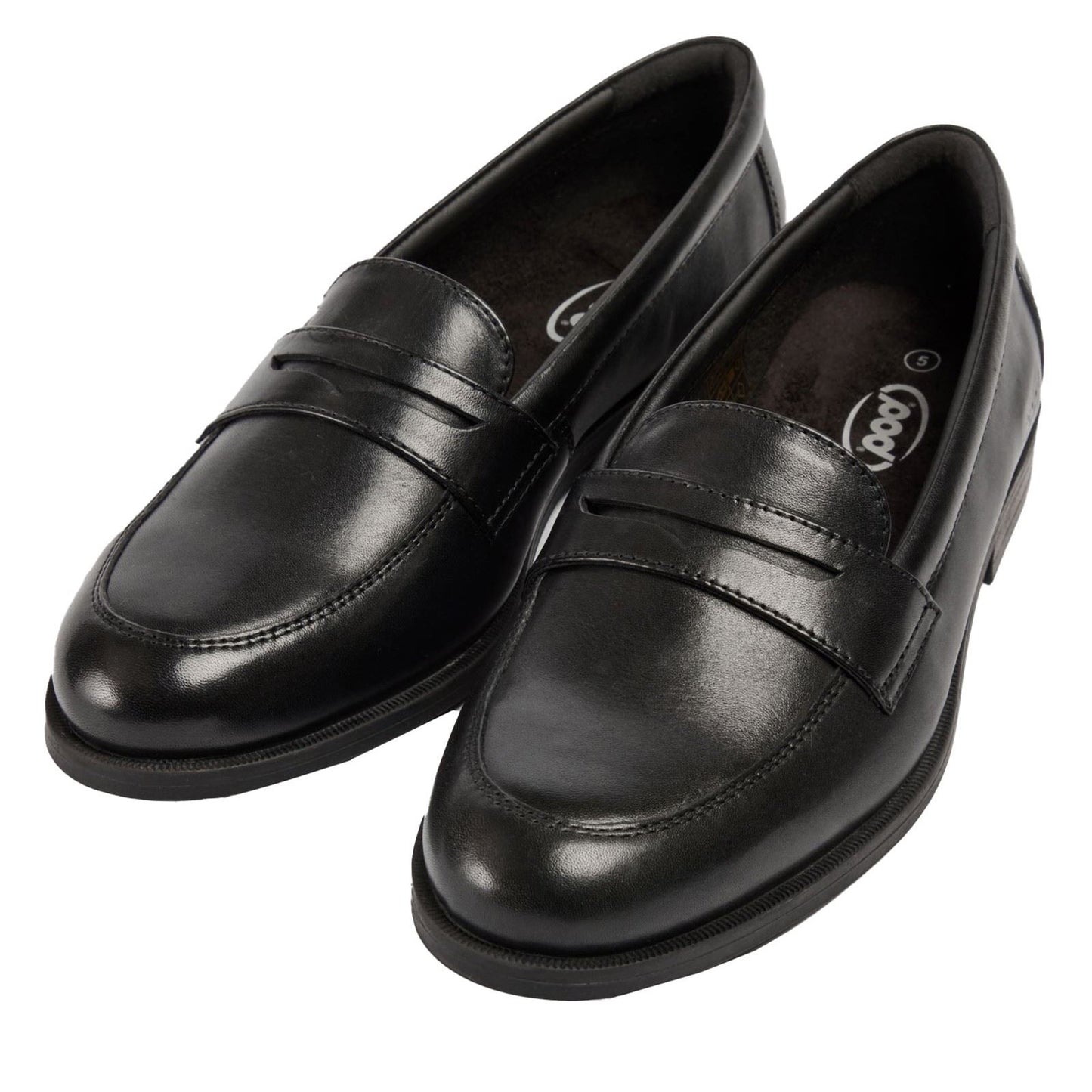 Pod Islay Leather Youth Black Loafers