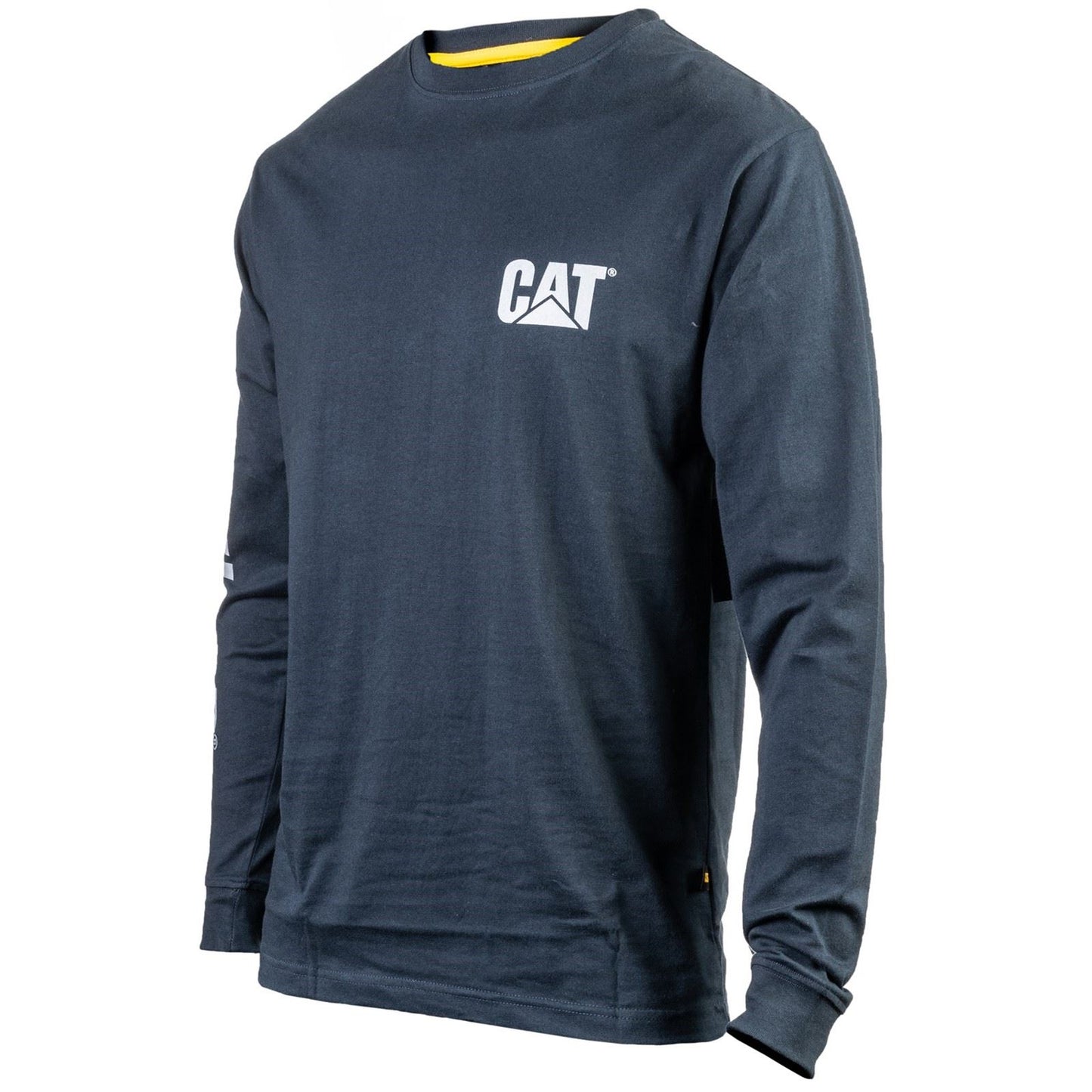 Caterpillar Men's Trademark Banner Long Sleeve T-Shirt in Dark Marine