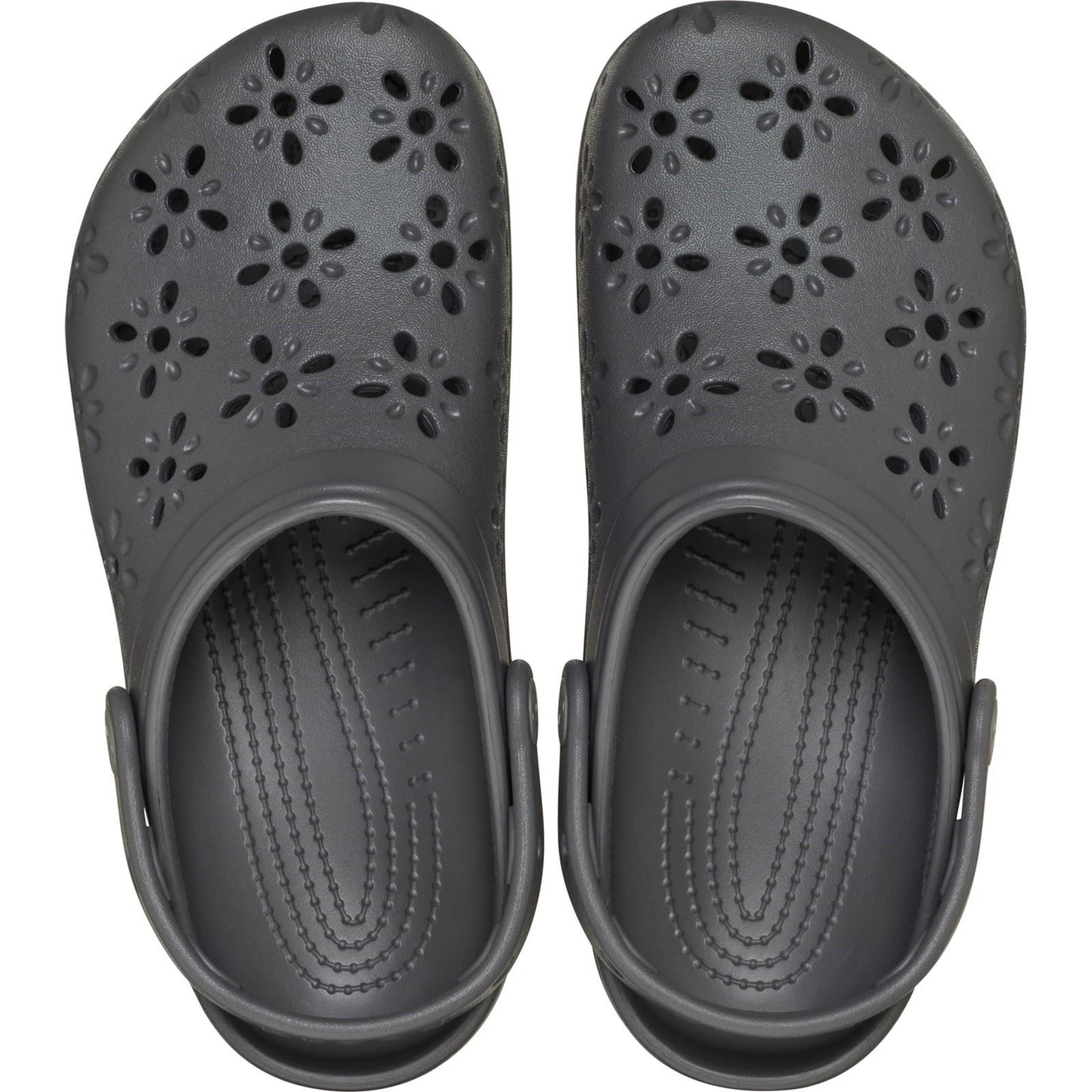 Crocs Classic Floral Cut Out Thermoplastic Black Sand Clogs