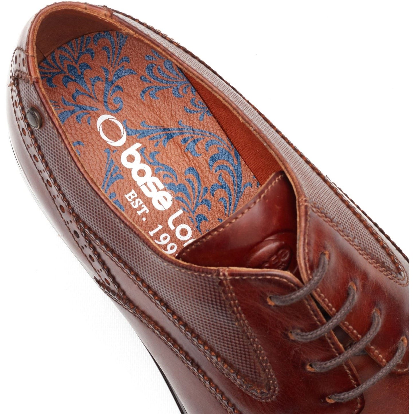 Base London Steeple Brogue Leather Men's Burnt Tan Brogues Shoes