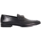 Dune Seymore Leather Men's Black Slip-On Shoes