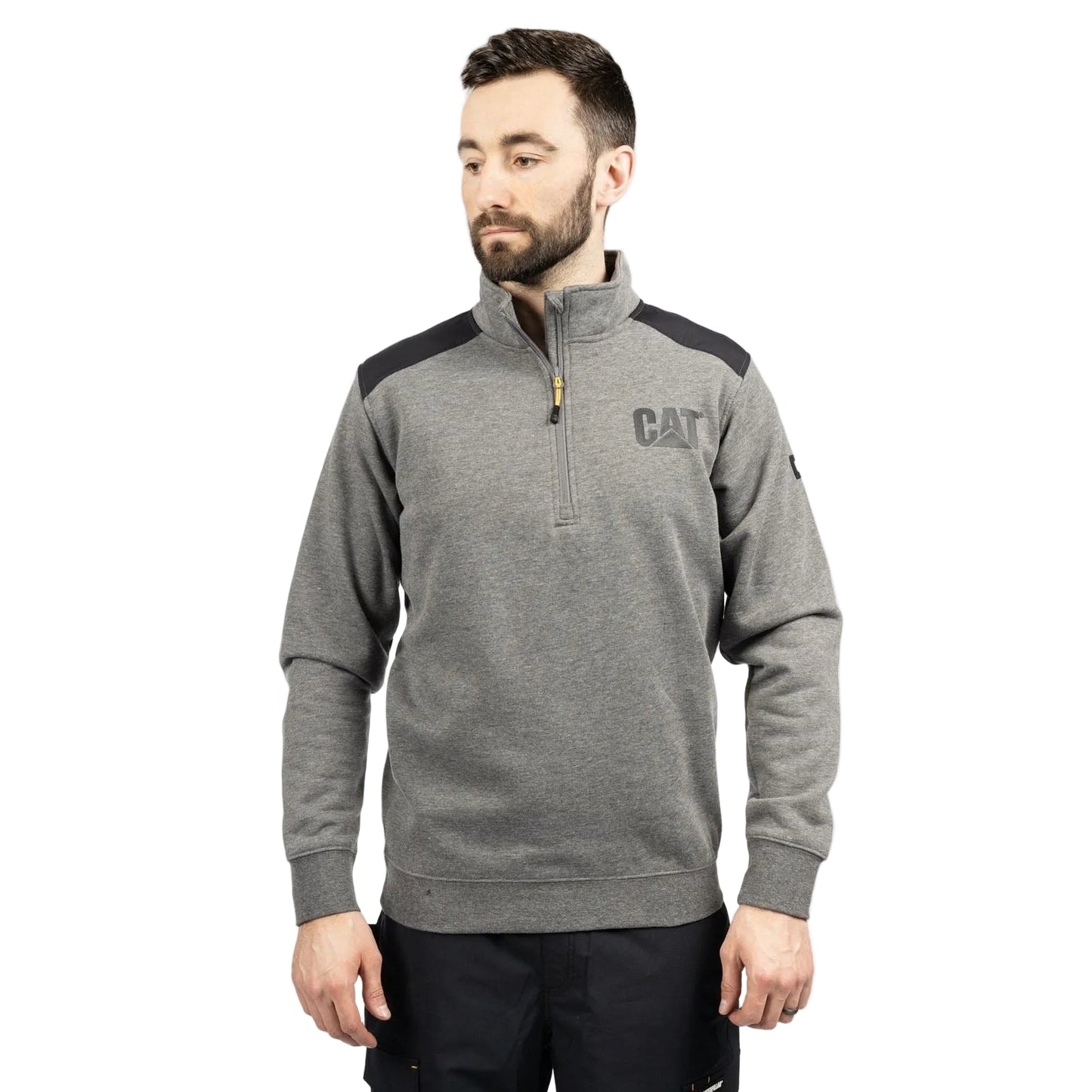 Caterpillar Essential 1/4 Zip Polyester Men's Grey Sweatshirt