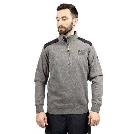 Caterpillar Essential 1/4 Zip Polyester Men's Grey Sweatshirt