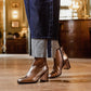 Hush Puppies Claridy Leather Women's Pewter Heeled Ankle Boots