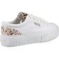 Superga Women's 2631 Calfhair Details Trainer in White Avorio/Leopard Spots