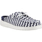 HEYDUDE Wendy Slip Terry Stripe Polyester Women's Navy Blazer/Egret Mules