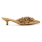 French Connection Victoria Velvet Kitten Heel Women's Gold Mules