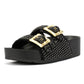 Desert Fleur Super Crochet Women's Black Sandals