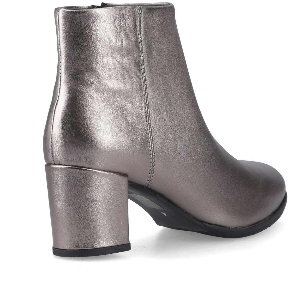 Hush Puppies Claridy Leather Women's Pewter Heeled Ankle Boots