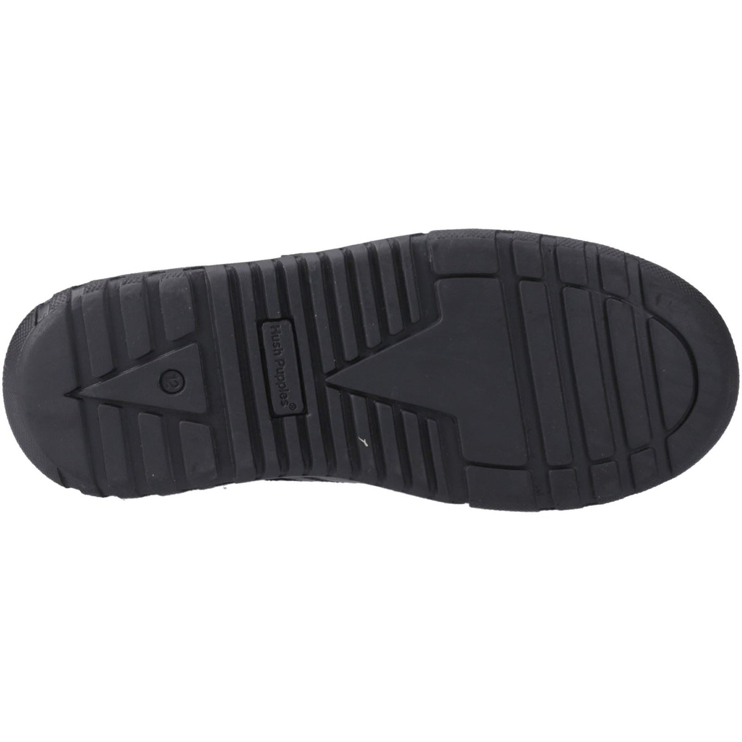 Hush Puppies Sutton Bungee Leather Youth Black Lace-Up Shoes