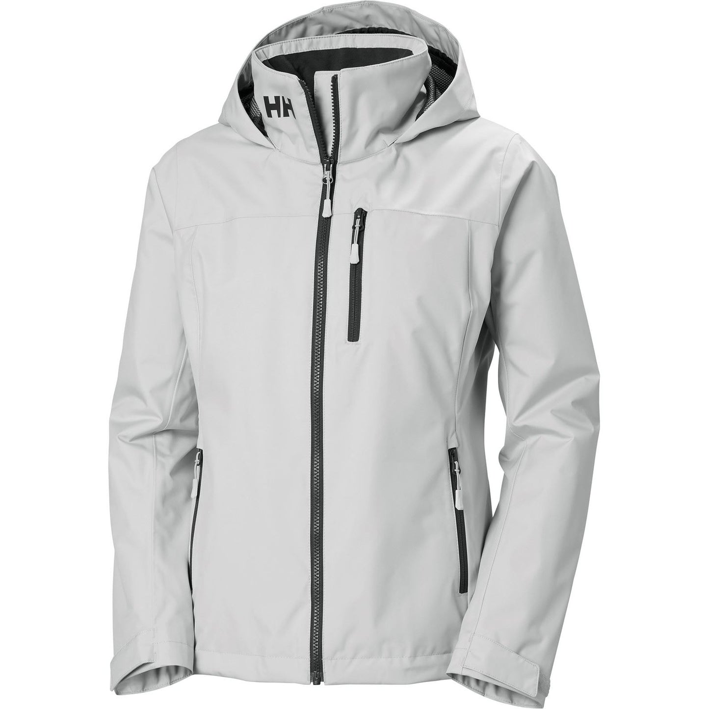 Helly Hansen Sport Women's Crew Hooded Midlayer Sailing Jacket 2.1 in Grey Fog