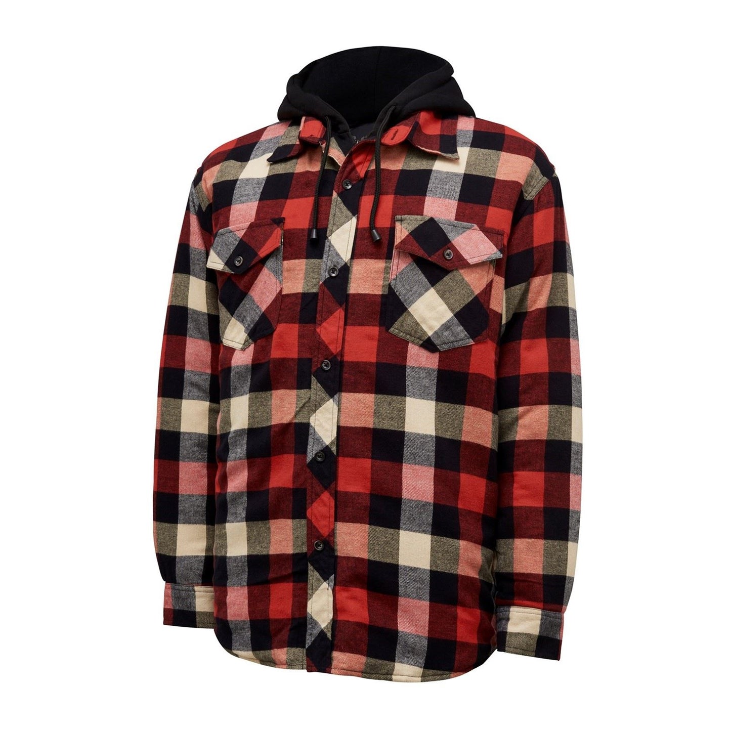 Hard Yakka Men's Quilted Flannel Shacket in Red