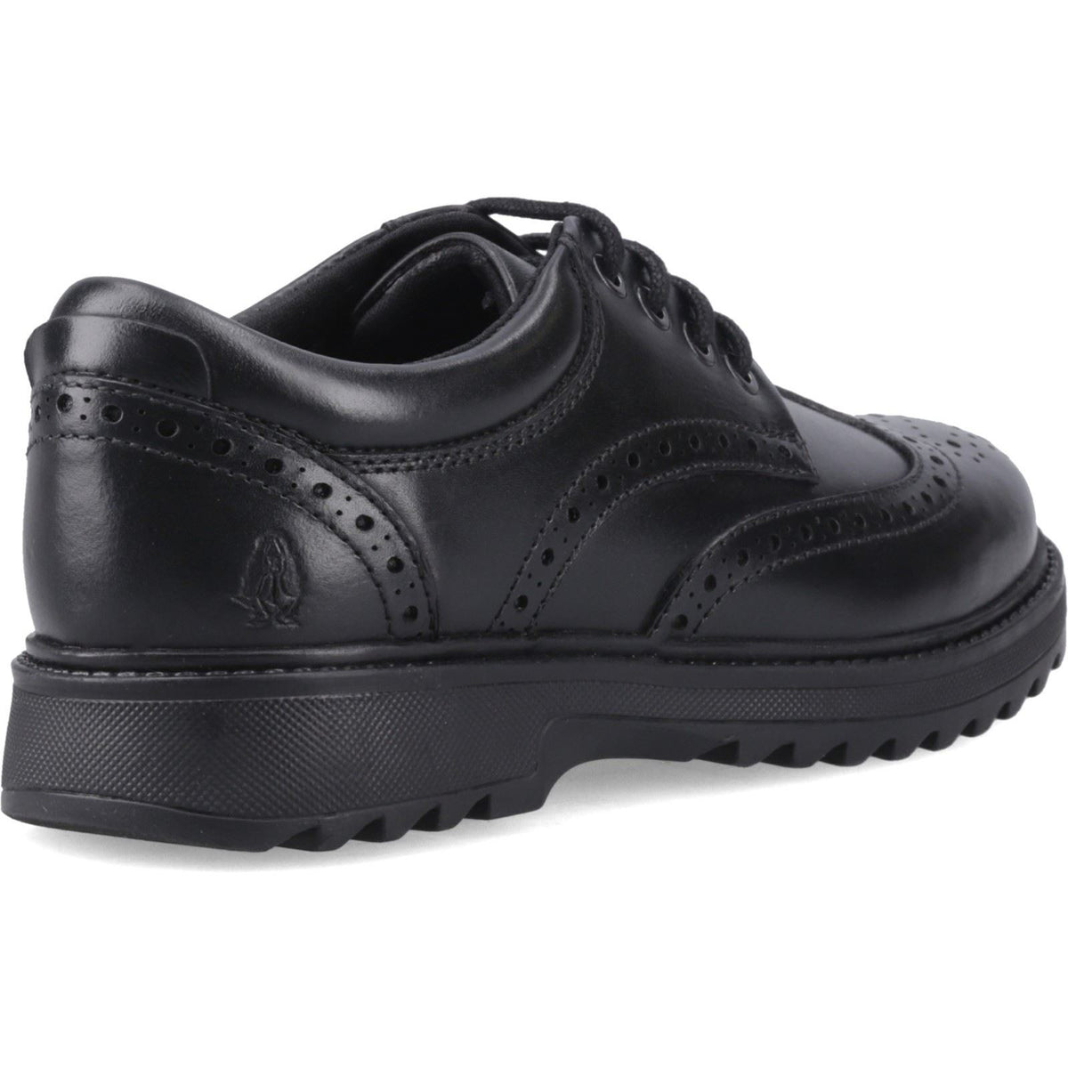 Hush Puppies Romeo Snr2 Leather Boy's Black Brogues