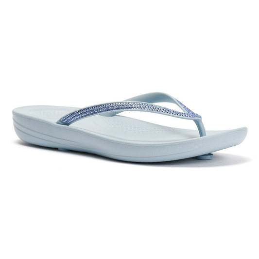 FitFlop Iqushion Sparkle Women's Cloudy Blue Flip Flops