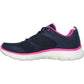 Skechers Women's Flex Appeal 5.0 Fresh Touch Trainers in Navy/Hot Pink