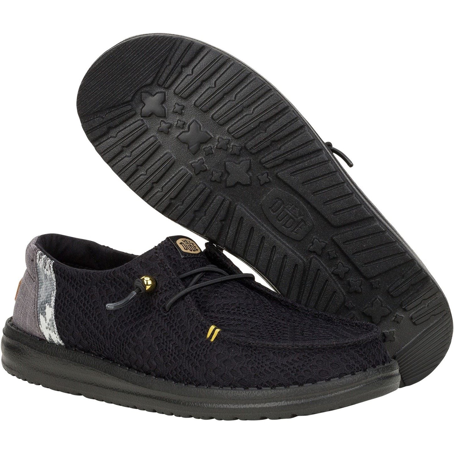 HEYDUDE Women's Wendy Boho Crochet Shoes in Black