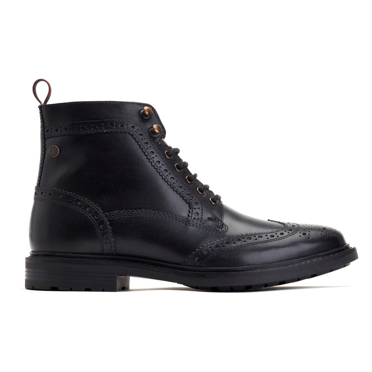 Base London Dealer Leather Men's Black Ankle Boots