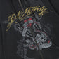 Ed Hardy New York Washed Relaxed Zip Thru Men's Black Hoodie