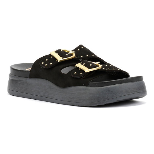 Desert Fleur Girasol Nubuck Women's Black Sandals