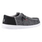 HEYDUDE Men's Wally Funk Open Mesh Shoe in Black/White