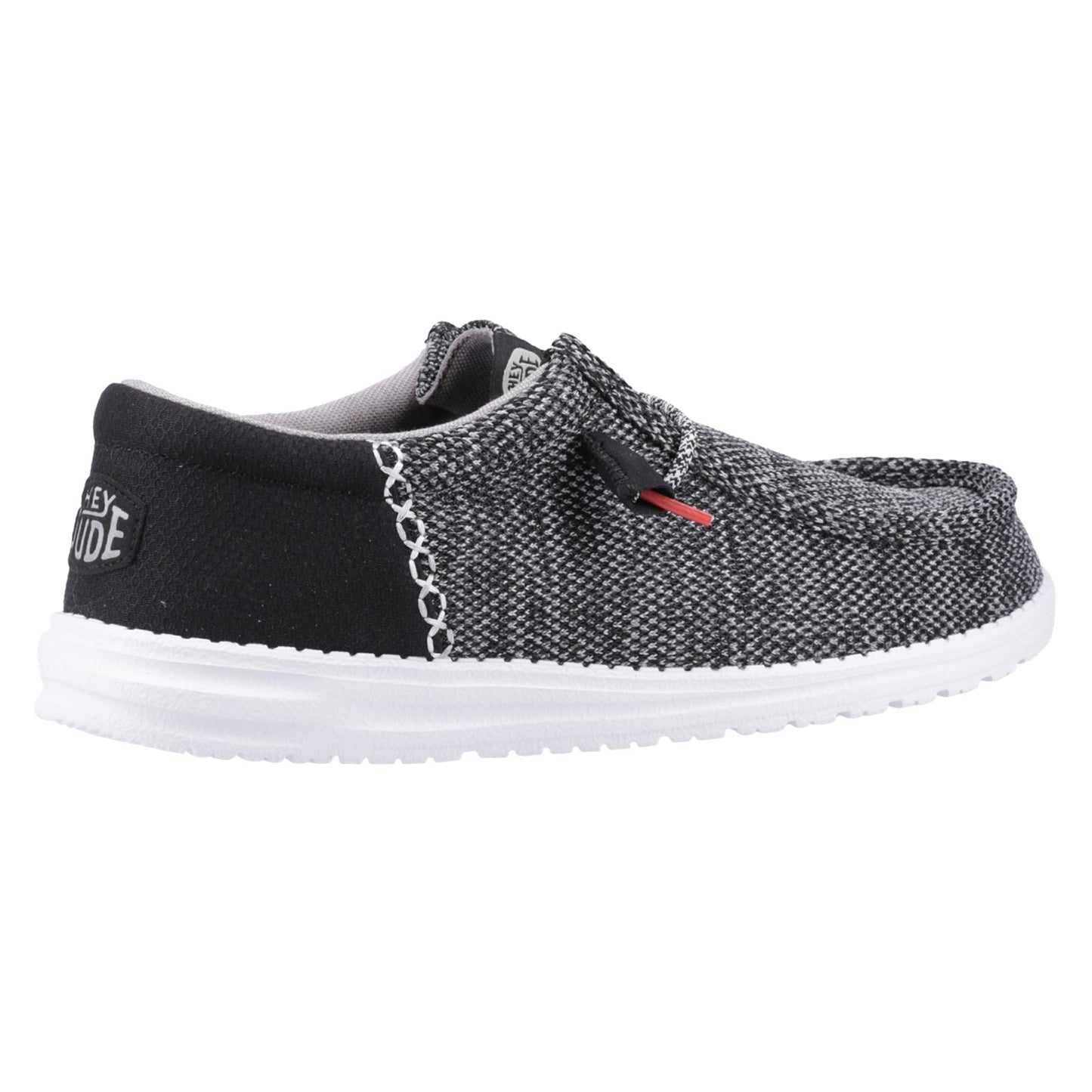 HEYDUDE Men's Wally Funk Open Mesh Shoe in Black/White