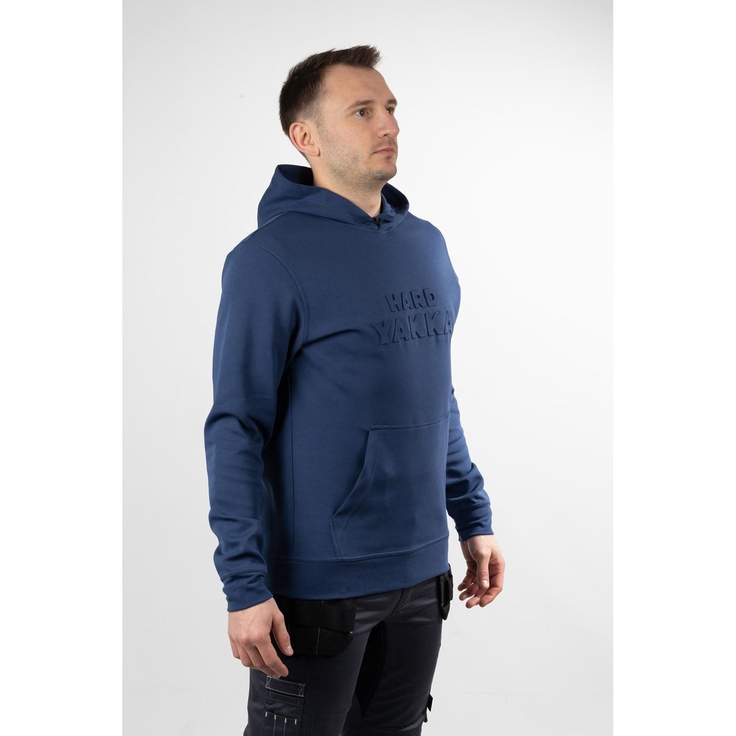 Hard Yakka Men's Embossed Pullover Hoodie in Indigo