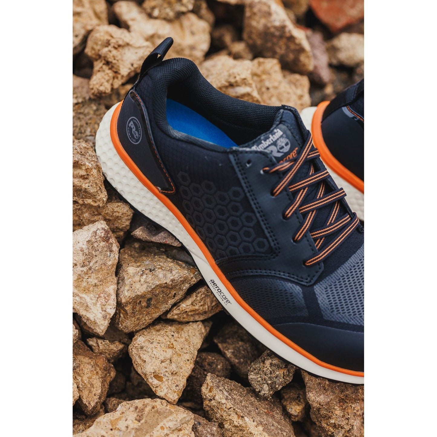 Timberland Pro Men's Reaxion Composite Safety Trainer in Black/Orange