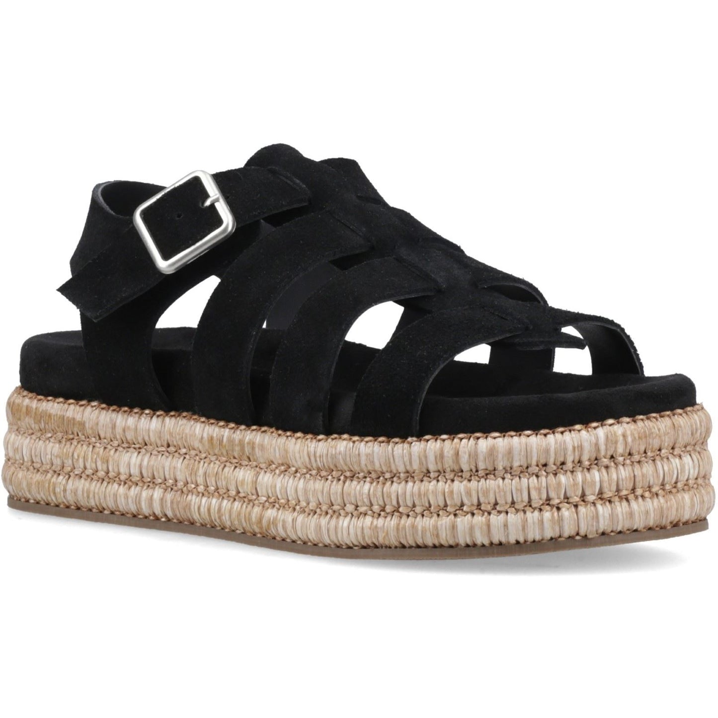 Hush Puppies Rosetta Gladiator Leather Women's Black/Tan Sandals