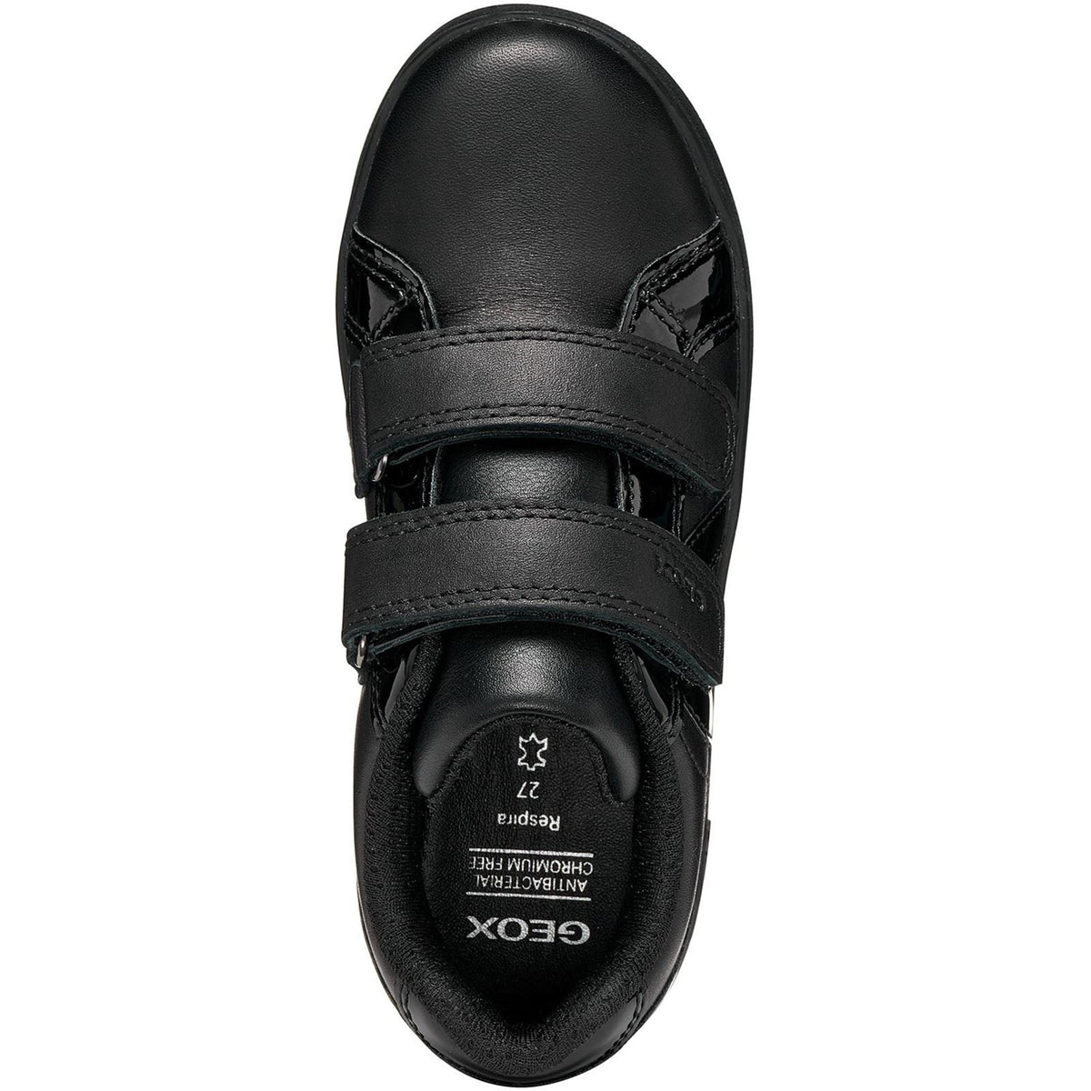Geox J Eclyper Leather Girl's Black Trainers